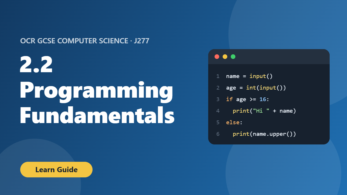 2.2 Programming Fundamentals – Learn Guide