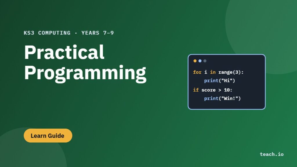 KS3 Practical Programming learn guide cover